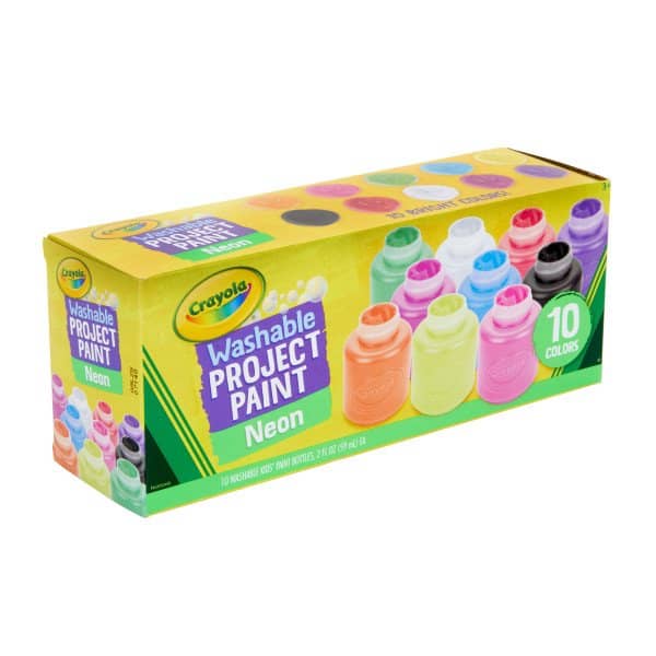 Crayola Washable Kids' Paint Set, 10-Colors, Neon